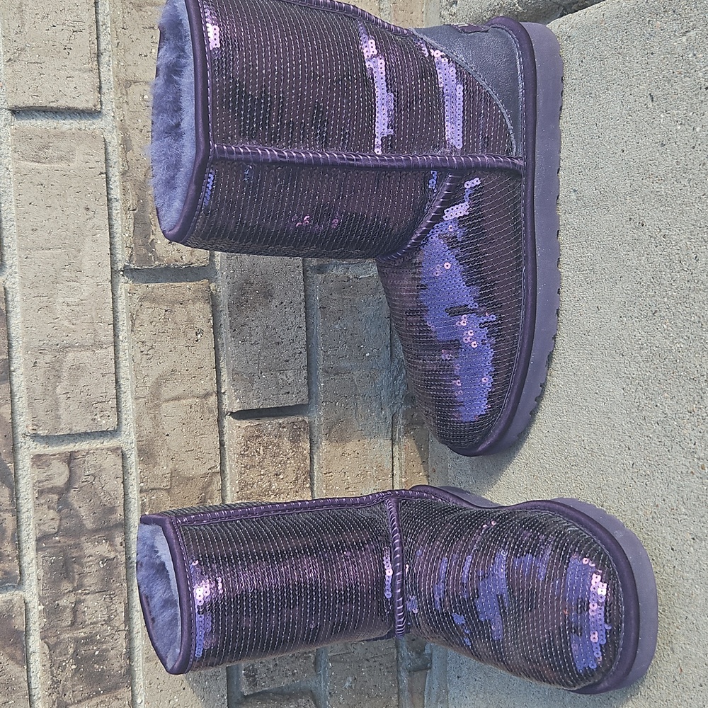 UGG Shimmering Purple Sequin Boots